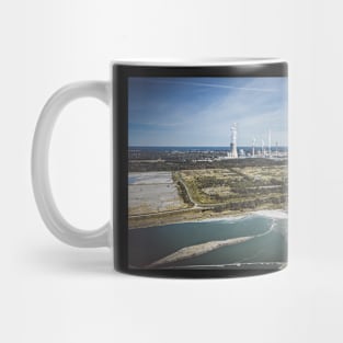 Distant power station under moody cloudy sky Mug